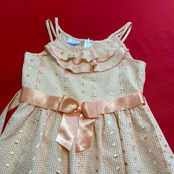 B By Bonnie Jean Orange White Dress Size 10 - Picture 2 of 7